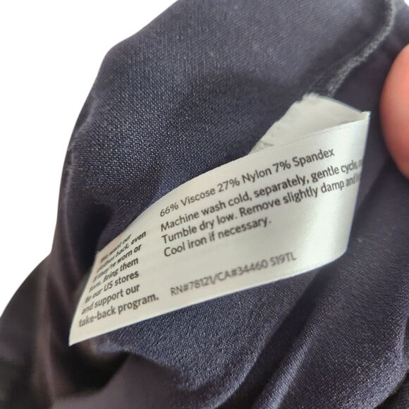 EILEEN FISHER Pants Womens 6 Black Wide Leg Cropped Viscose Pants Relaxed Pocket - Picture 7 of 7